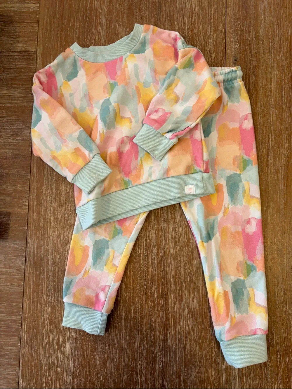 Sweet Honey girls Pastel Watercolor Matching Set - Pink, Mint & Yellow